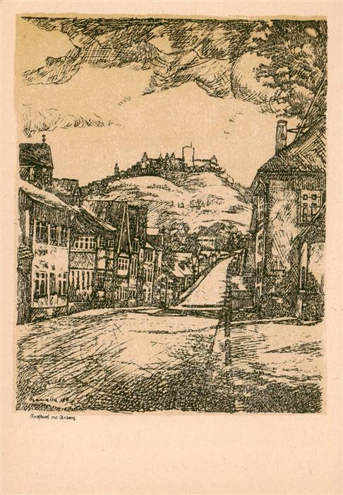 Gleiberg Krofdorf-Gleiberg Wettenberg Ortsmotiv Zeichnung