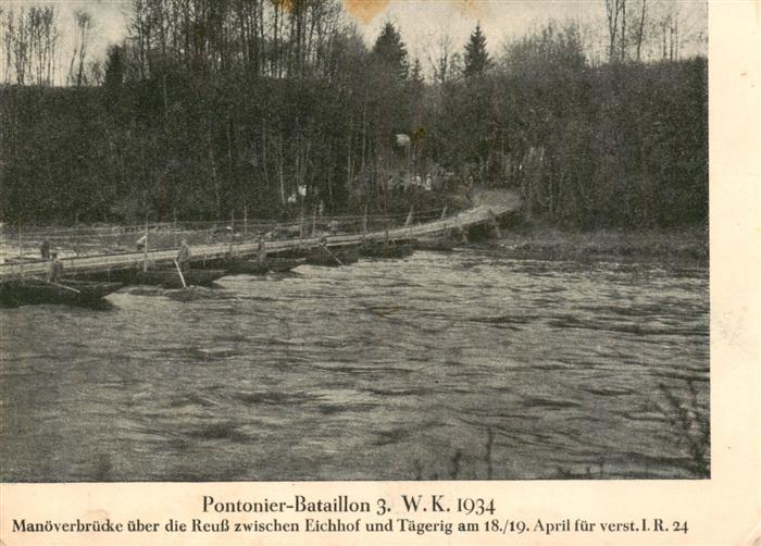 Taegerig Pontonier Bataillon 3 WK Manoeverbruecke ueber die Reuss