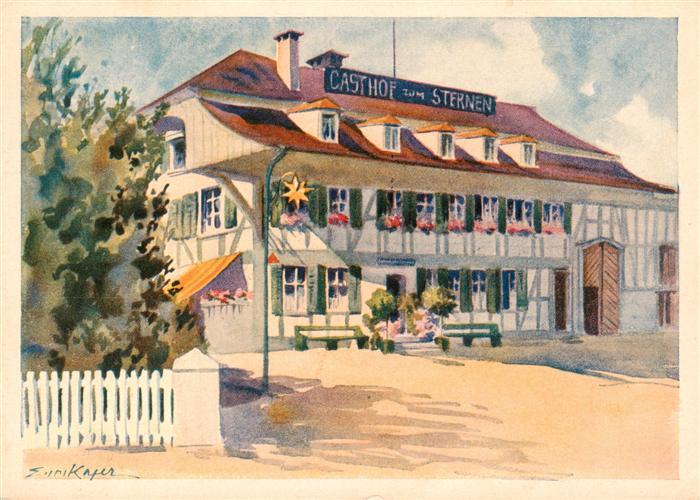 Worb BE Gasthof zum Sternen Aquarell