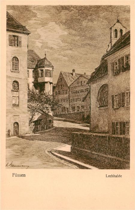 Fuessen Allgaeu Lechhalde J. Neumann Kuenstlerkarte