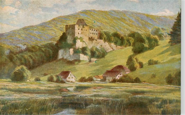 Schuelzburg Hayingen Reutlingen F. Hummel Kuenstlerkarte