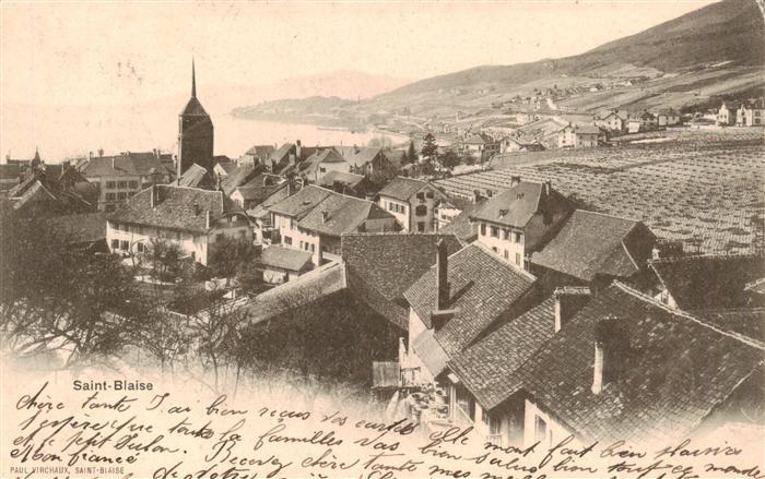 Saint Blaise NE Ortsansicht mit Kirche