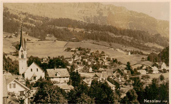 Nesslau SG Panorama mit Kirche