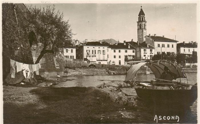 Ascona Lago Maggiore TI Teilansicht mit Kirche