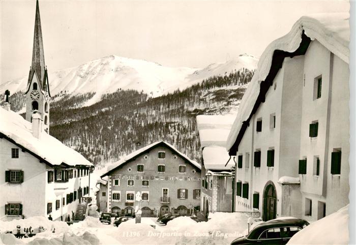 Zuoz GR Dorfpartie Kirche