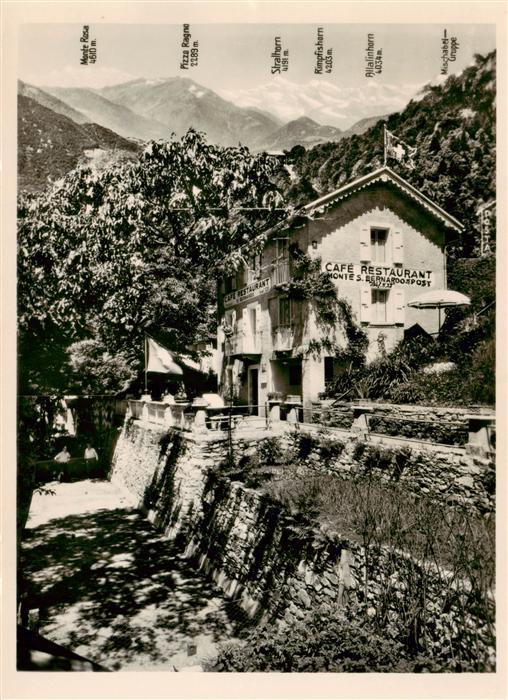Locarno Lago Maggiore TI Cafe Restaurant Post Hotel Monte San Bernardo