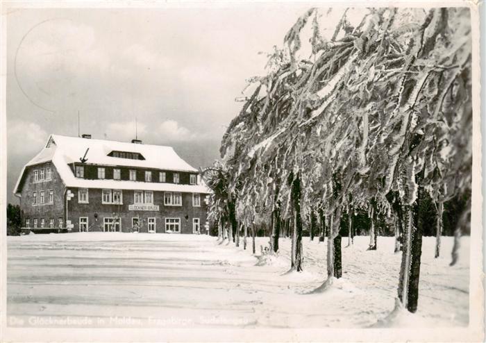 Moldau Erzgebirge Sudetengau CZ Gloeckner-Baude im Winter
