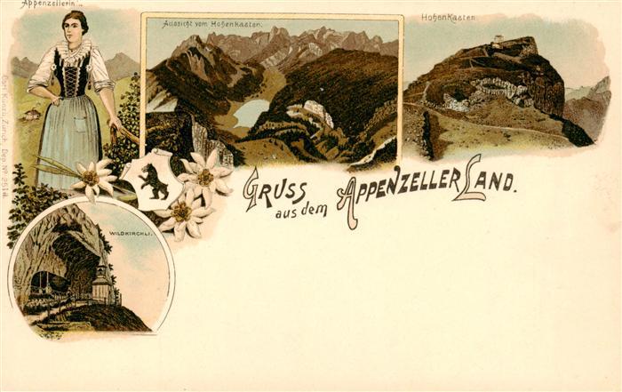 Appenzeller Land IR Appenzellerin Blick vom Hohenkasten Wildkirchli