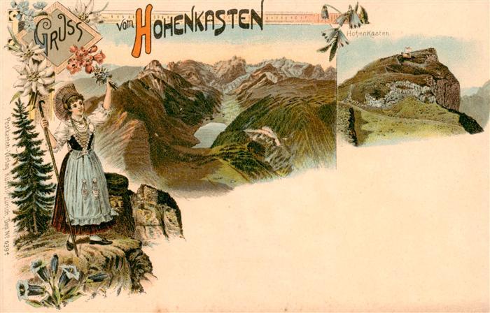 Appenzell IR Blick vom Hohenkasten Appenzellerin