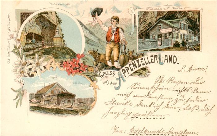 Appenzell IR Wildkirchli Ebenalp Wirtschaft zum Wildkirchli