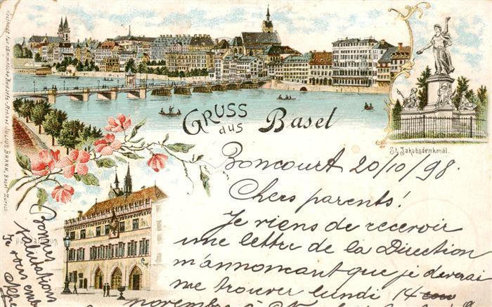 Basel BS Panorama St Jakobsdenkmal Das Rathaus