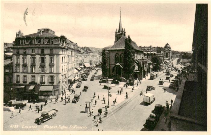 Lausanne VD Place et Eglise St Francois