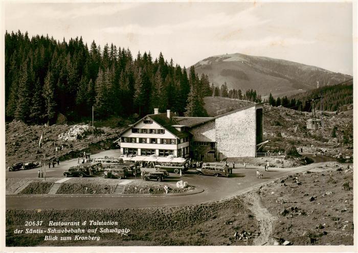 Saentis 2504m AR Restaurant und Talstation der Saentis Schwebebahn auf Schwaegal