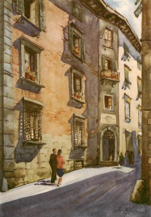 Lucca Toscana IT Casa natale di Alfredo Catalani Kuenstlerkarte