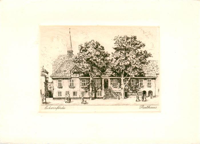 Eckernfoerde Ostseebad Rathaus Zeichnung