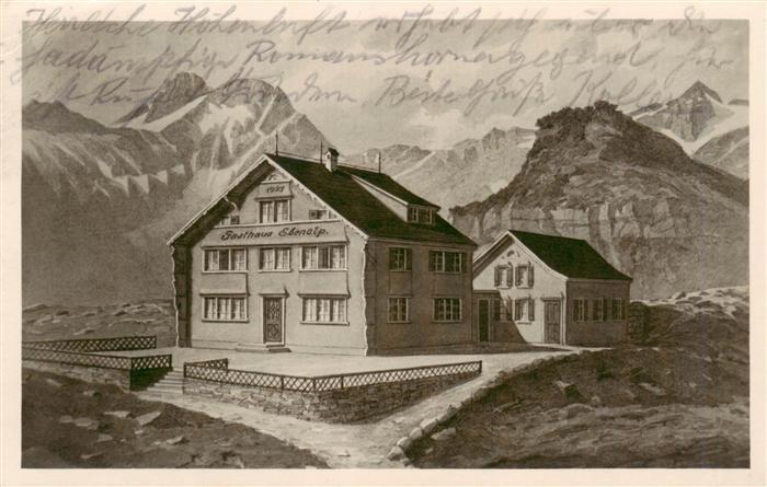 Ebenalp 1641m AI Gasthaus Neubau Appenzeller Alpen Kuenstlerkarte
