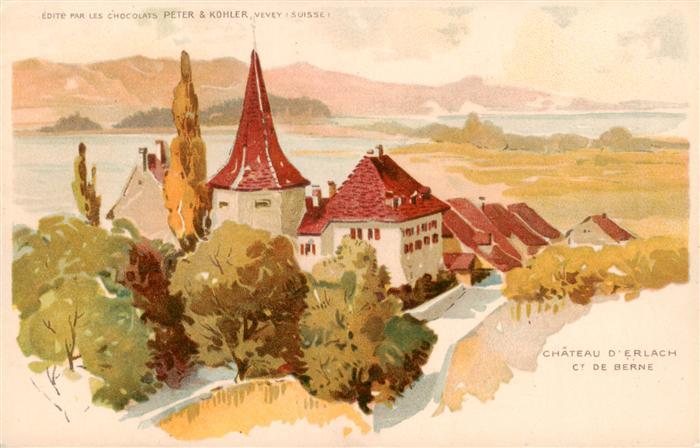 Erlach Bielersee BE Château Schloss Kuenstlerkarte