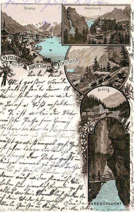 Brienz Brienzersee BE Giessbach Bruenigbahn Aareschlucht