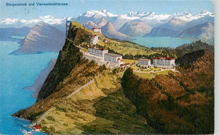 Buergenstock Vierwaldstaettersee NW Fliegeraufnahme