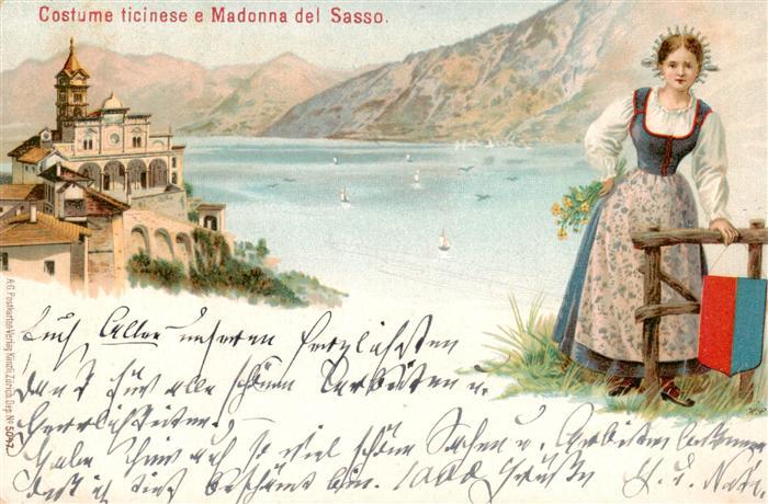 Locarno Lago Maggiore TI Costume ticinese e Madonna del Sasso