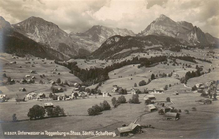 Unterwasser  Toggenburg SG mit Stoss Saentis und Schafberg