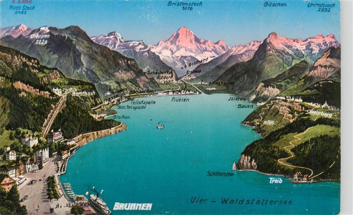 Brunnen Vierwaldstaettersee SZ Panoramakarte