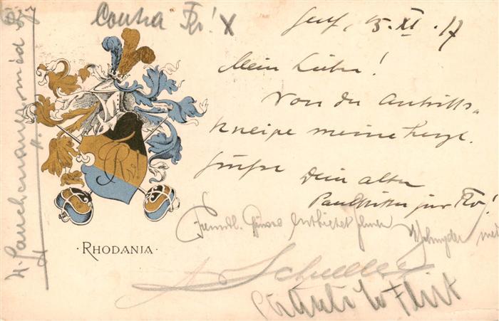 Geneve GE Wappen der Burschenschaft Rhodania