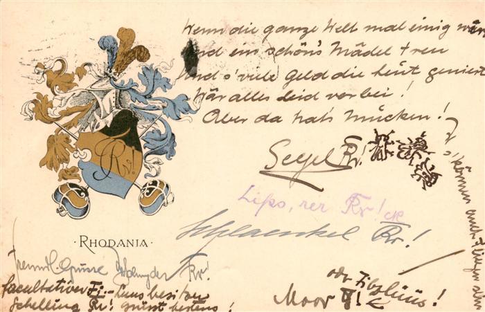 Geneve GE Wappen der Burschenschaft Rhodania