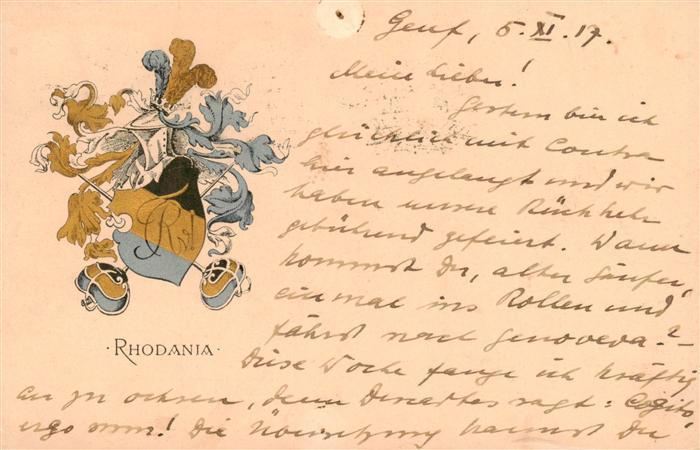 Geneve GE Wappen der Burschenschaft Rhodania