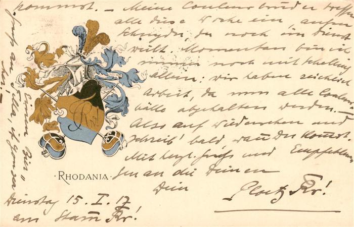 Geneve GE Wappen der Burschenschaft Rhodania