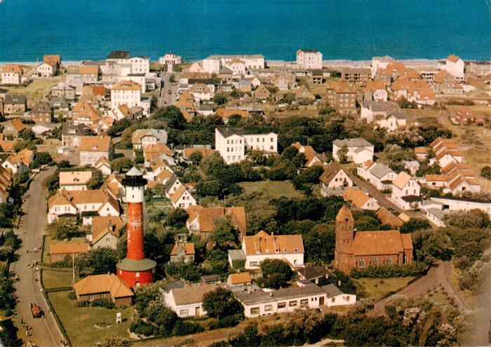 Wangerooge Wangeroog Nordseebad Fliegeraufnahme mit Leuchtturm