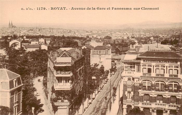 Royat 63-les-Bains Avenue de la Gare et Panorama sur Clerm
