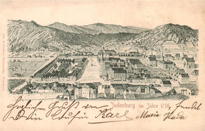 Judenburg Steiermark AT Staedtebild im Jahre 1756
