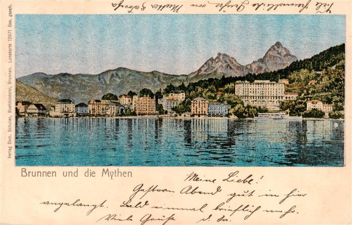 Brunnen SZ und die Mythen Glanzkarte