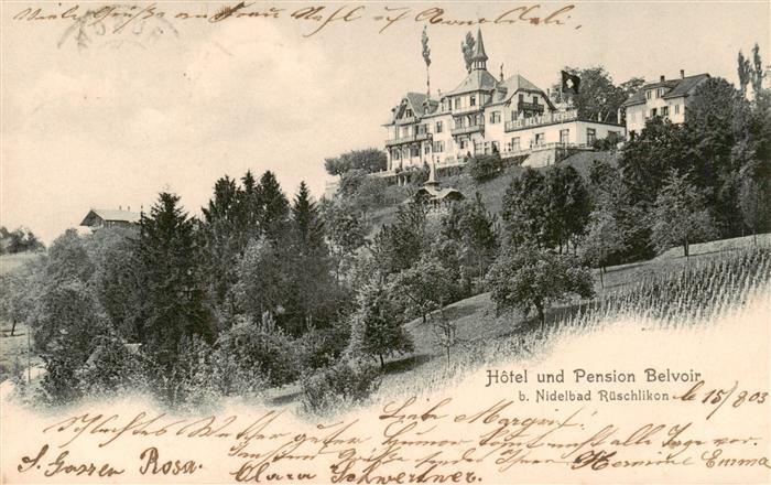 Rueschlikon ZH Hotel Pension Belvoir beim Nidelbad
