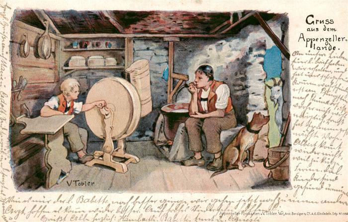 Appenzeller Land IR Kaeserei V. Tobler Kuenstlerkarte