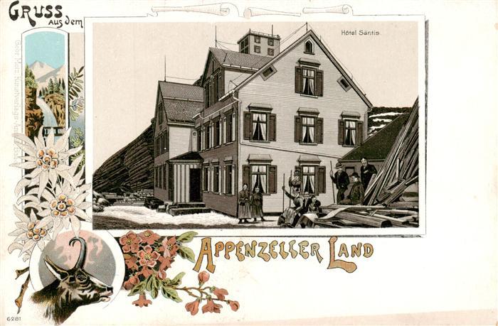 Appenzeller Land IR Hotel Saentis Litho