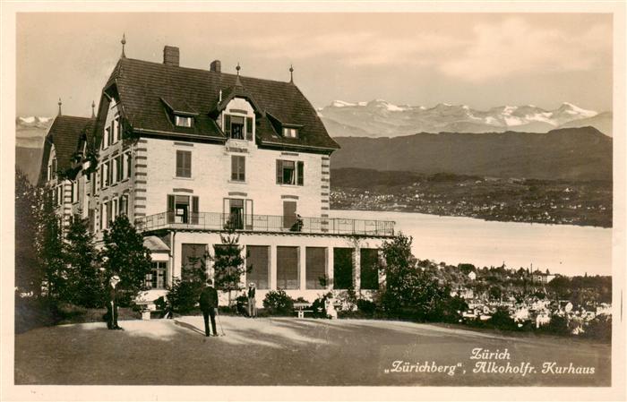 Zuerichberg ZH Alkoholfreies Kurhaus Blick auf den Zuerichsee Alpenpanorama