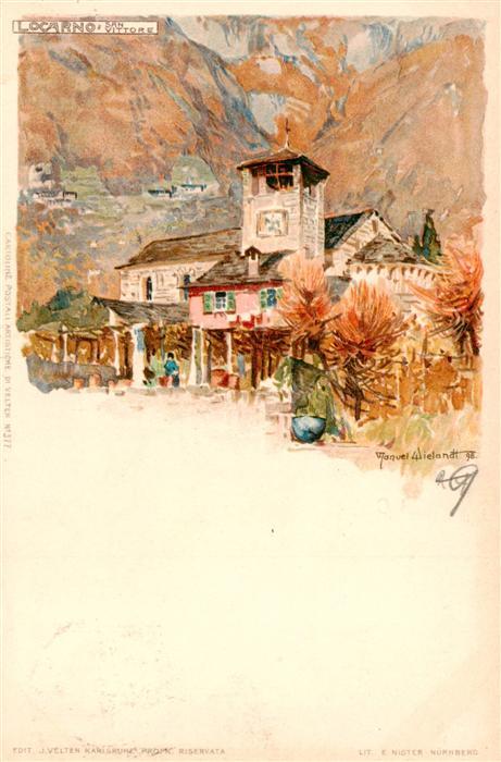 Locarno Lago Maggiore TI Chiesa San Vittore Wielandt Kuenstlerkarte