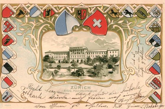 Zuerich ZH Eidgenoessisches Polytechnikum Kuenstlerkarte Wappen