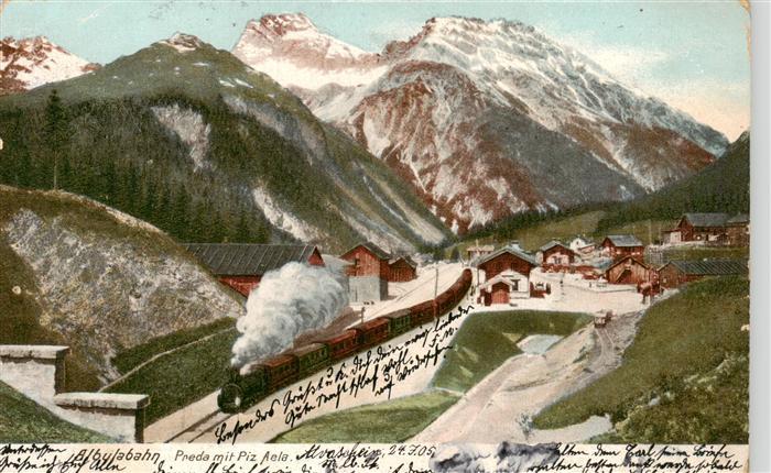 Preda GR Albulabahn mit Piz Aela