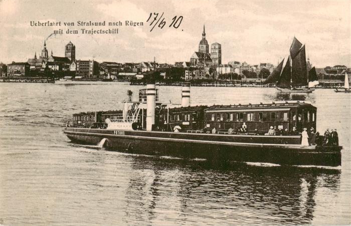 Stralsund ueberfahrt von Stralsund nach Ruegen mit dem Trajectschiff