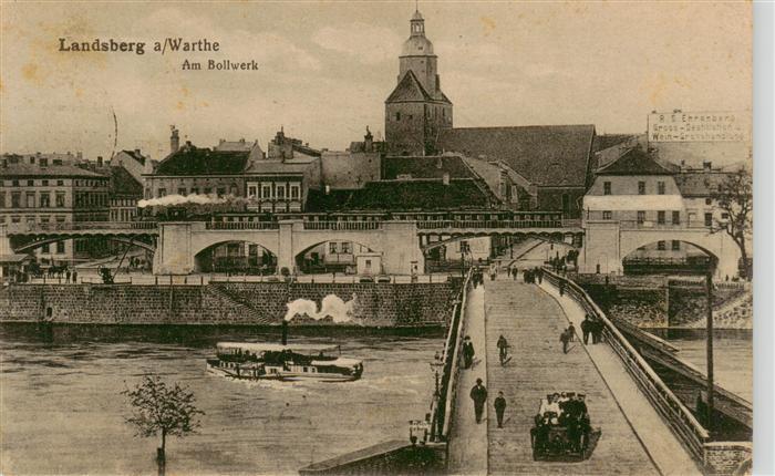 Landsberg Warthe Gorzow Wielkopolski PL Am Bollwerk Pruefstempel Feldpost