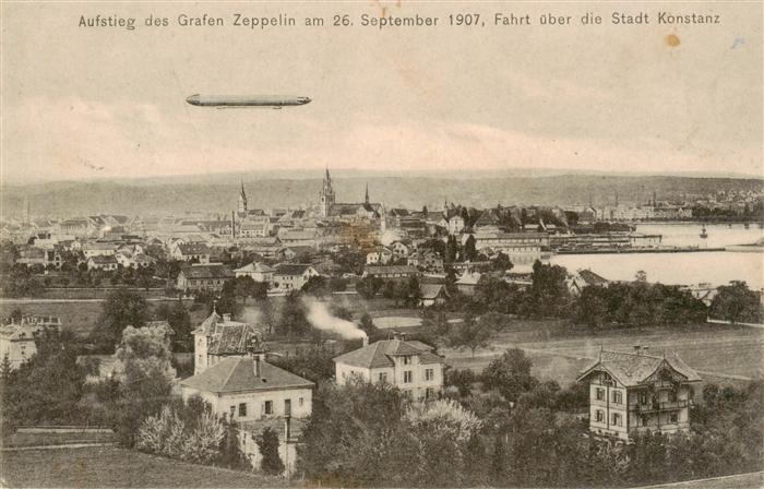 Konstanz Bodensee Aufstieg des Grafen Zeppelin am 26. September 1907