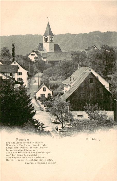 Kilchberg  ZH Ortsansicht mit Kirche Requiem