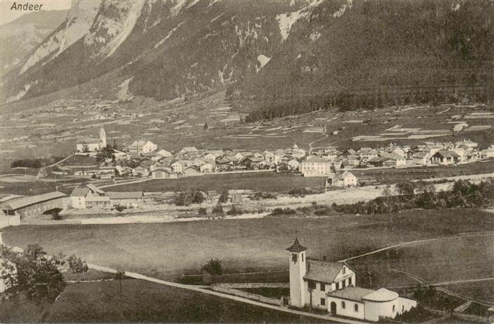 Andeer GR Panorama mit Kirche