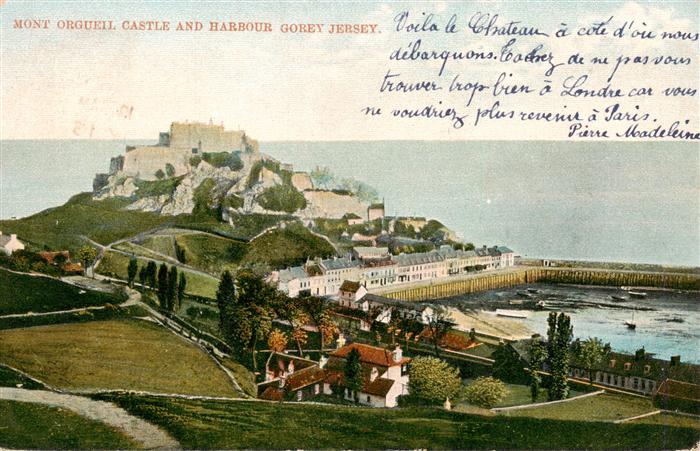 Mont Orgueil Jersey UK and Harbour Gorey