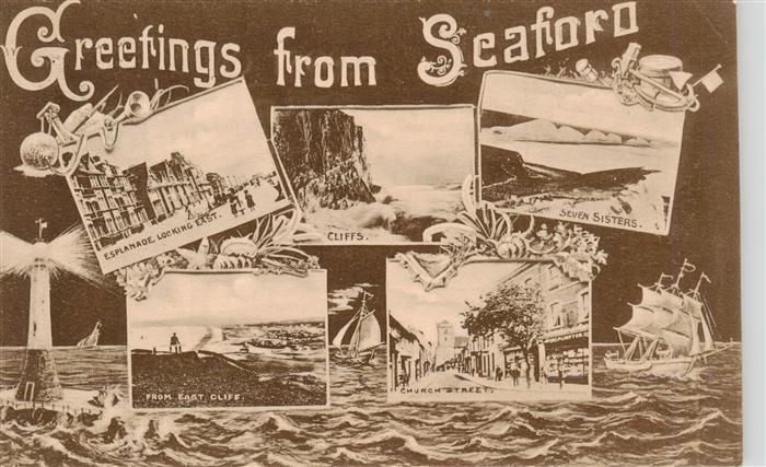 Seaford  East-Sussex UK Esplanade Cliffs Seven Sisters Church Street