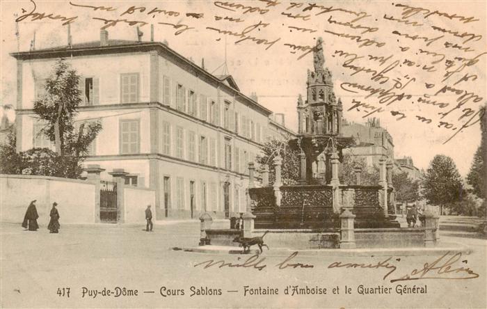 Royat 63-les-Bains Cours Sablons Fontaine d Amboise et le Quartier Général