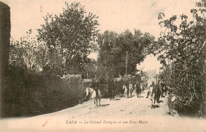 Taza  Maroc Le Colonel Derigoin et son Etat-Major